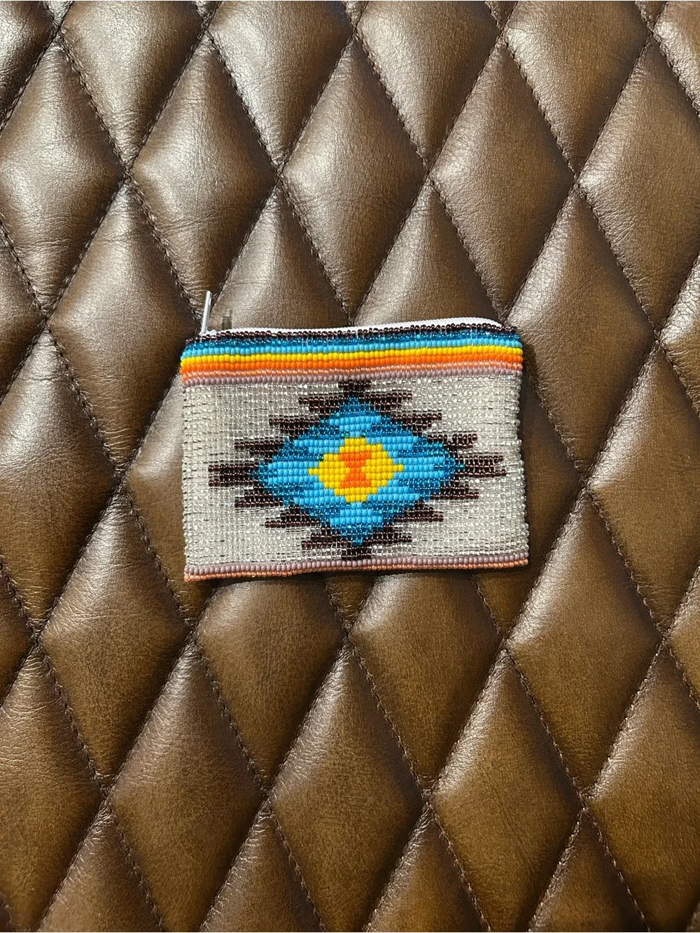 Beaded Native American Zip Coin Purse